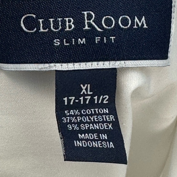 Club Room Long Sleeve Slim Fit Button Down Shirt - White - size XL | 17-17 1/2 - Picture 3 of 8